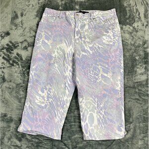 Gloria Vanderbilt Amanda Capri Pants Womens Size 16 Pastel Animal Print